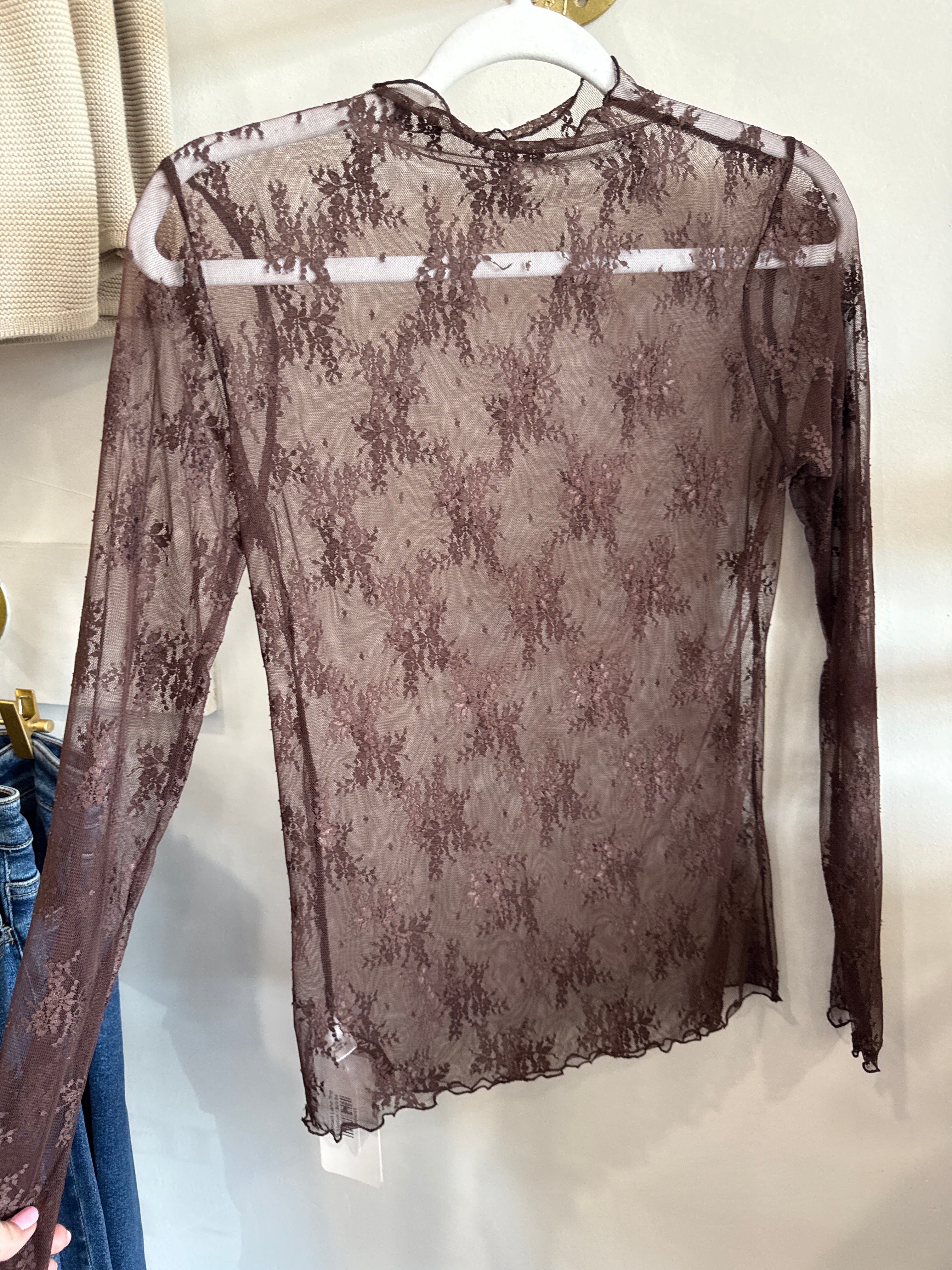 Brown Lace Top