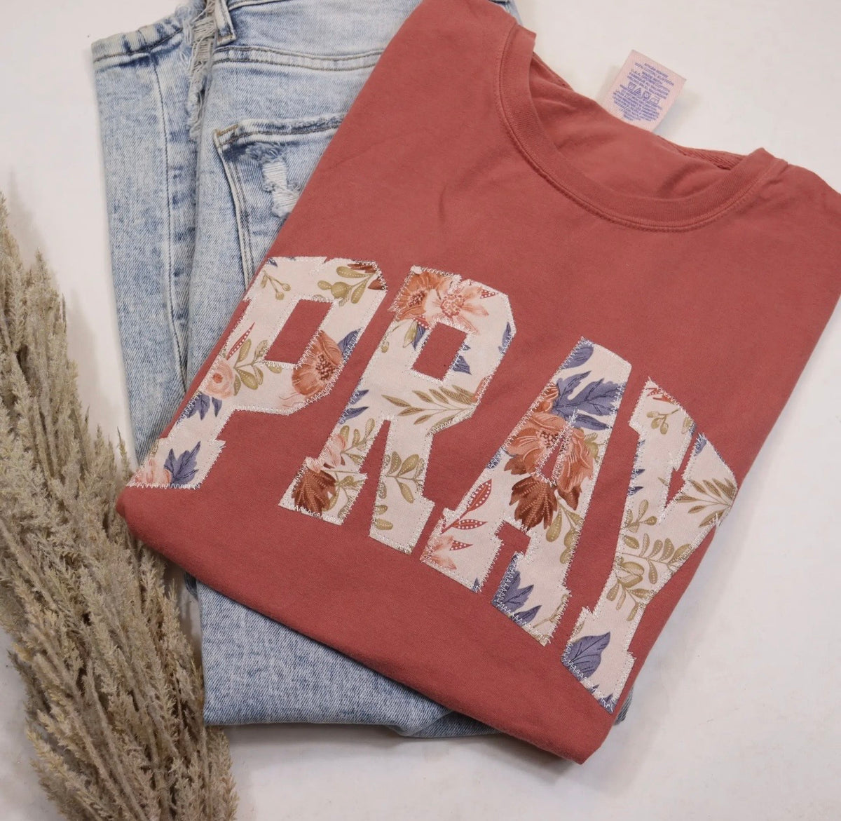 Burgundy Pray Tee