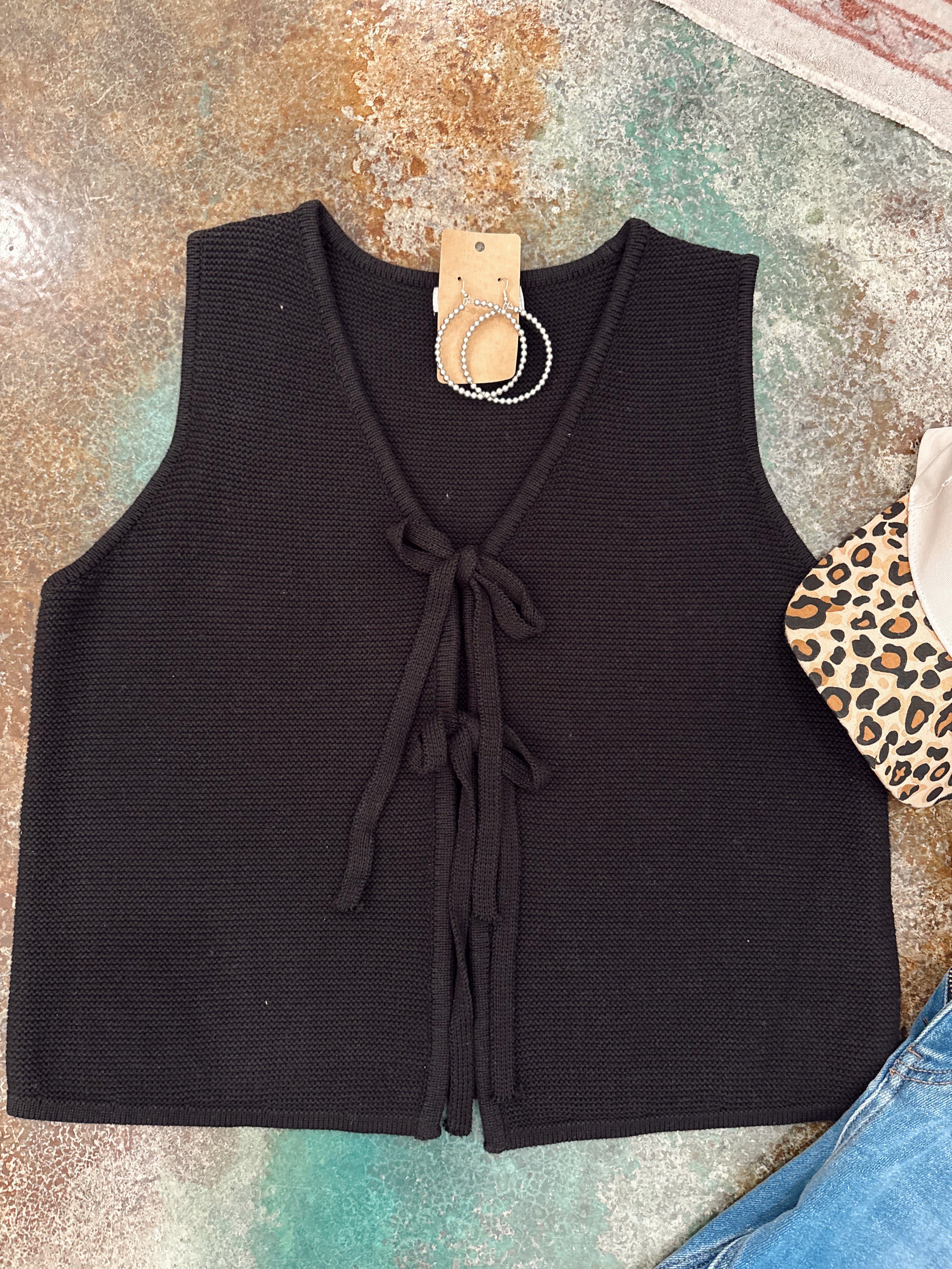 Tiffany Sweater Vest (Black)