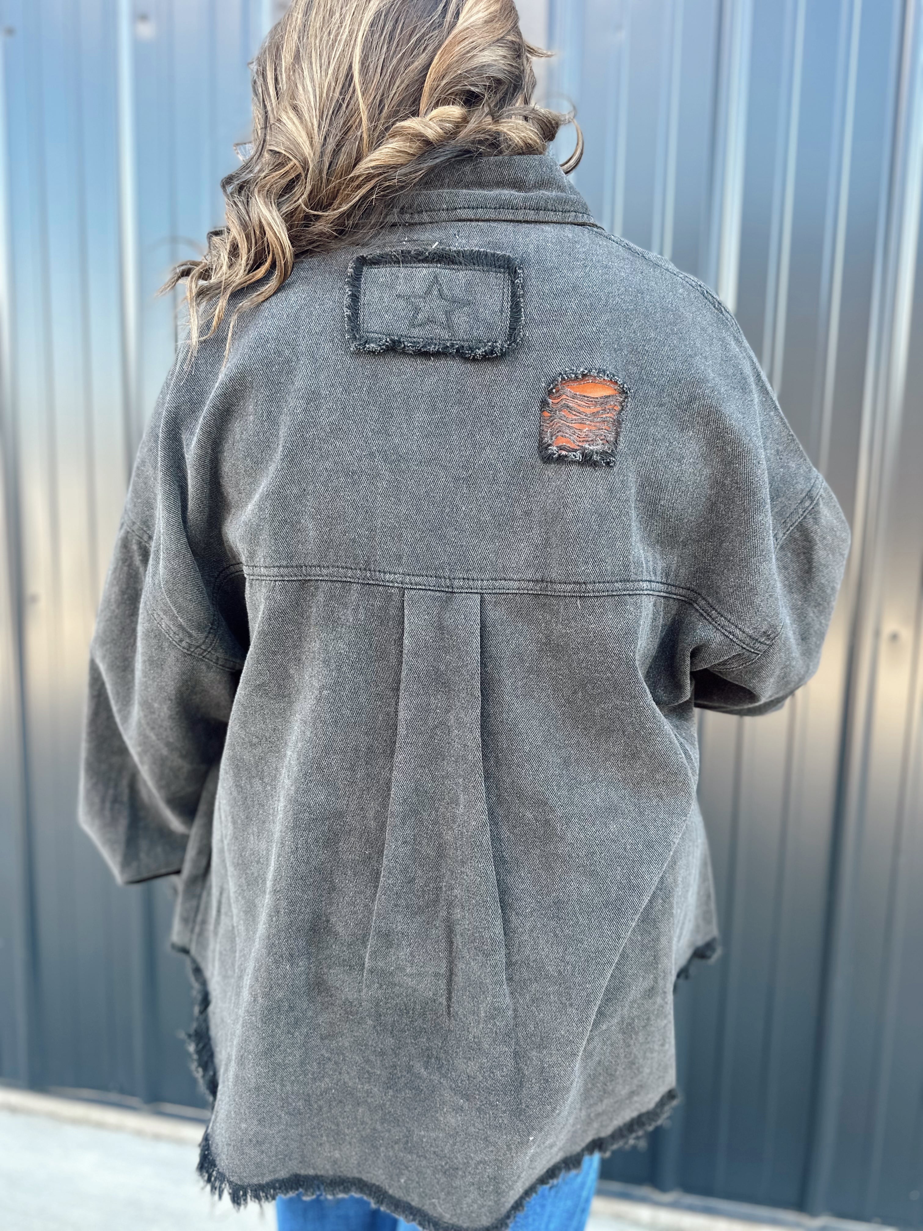 Black Oversized Jean Jacket