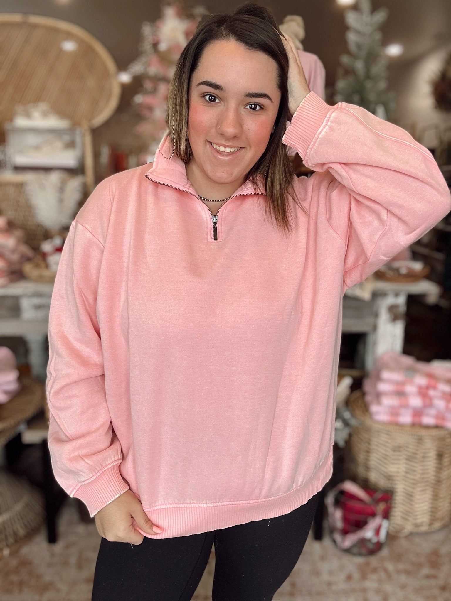 Harper Quarter-Zip Pullover (Rose)