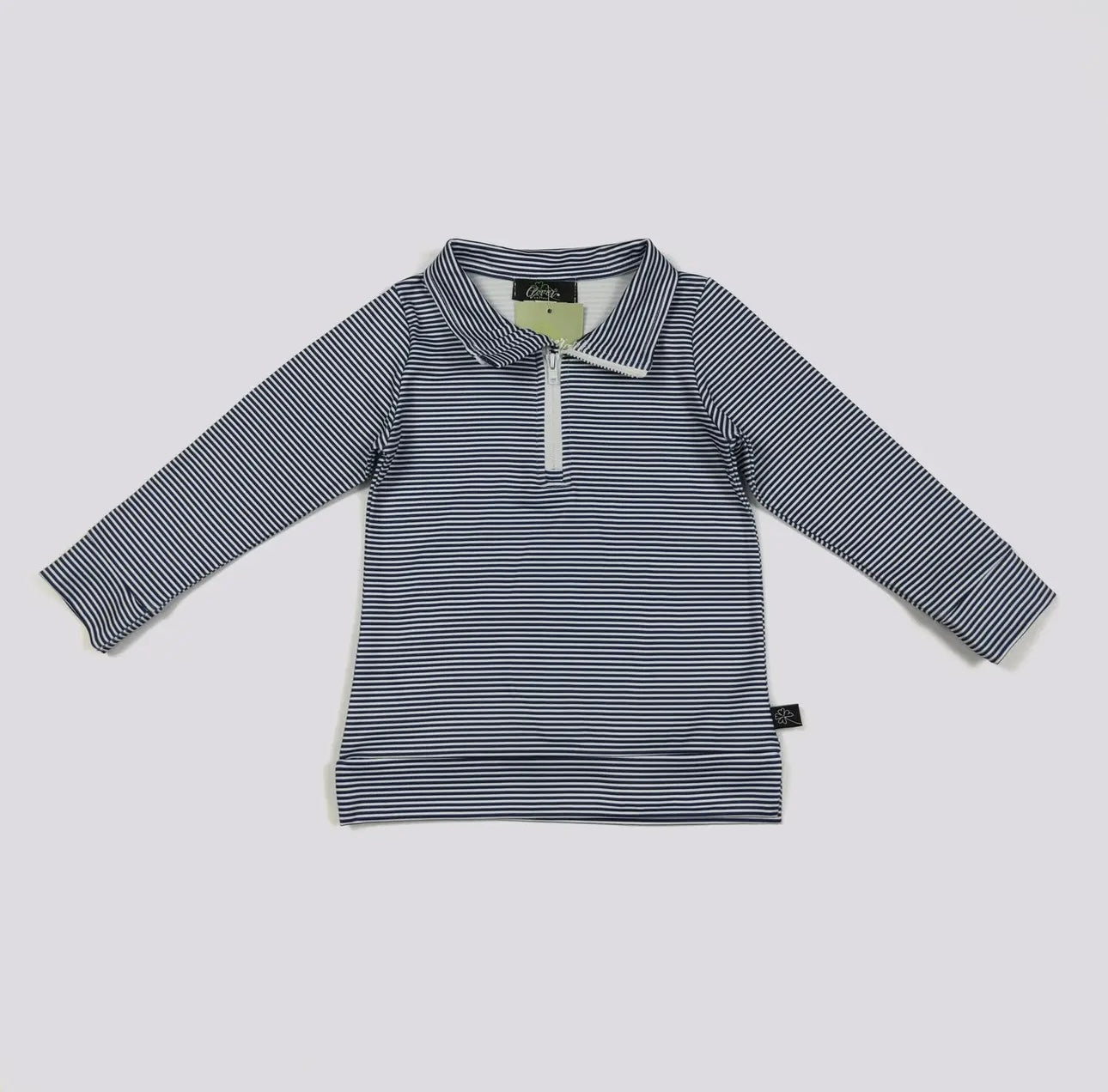 Navy Stripe Boy Quarter Zip