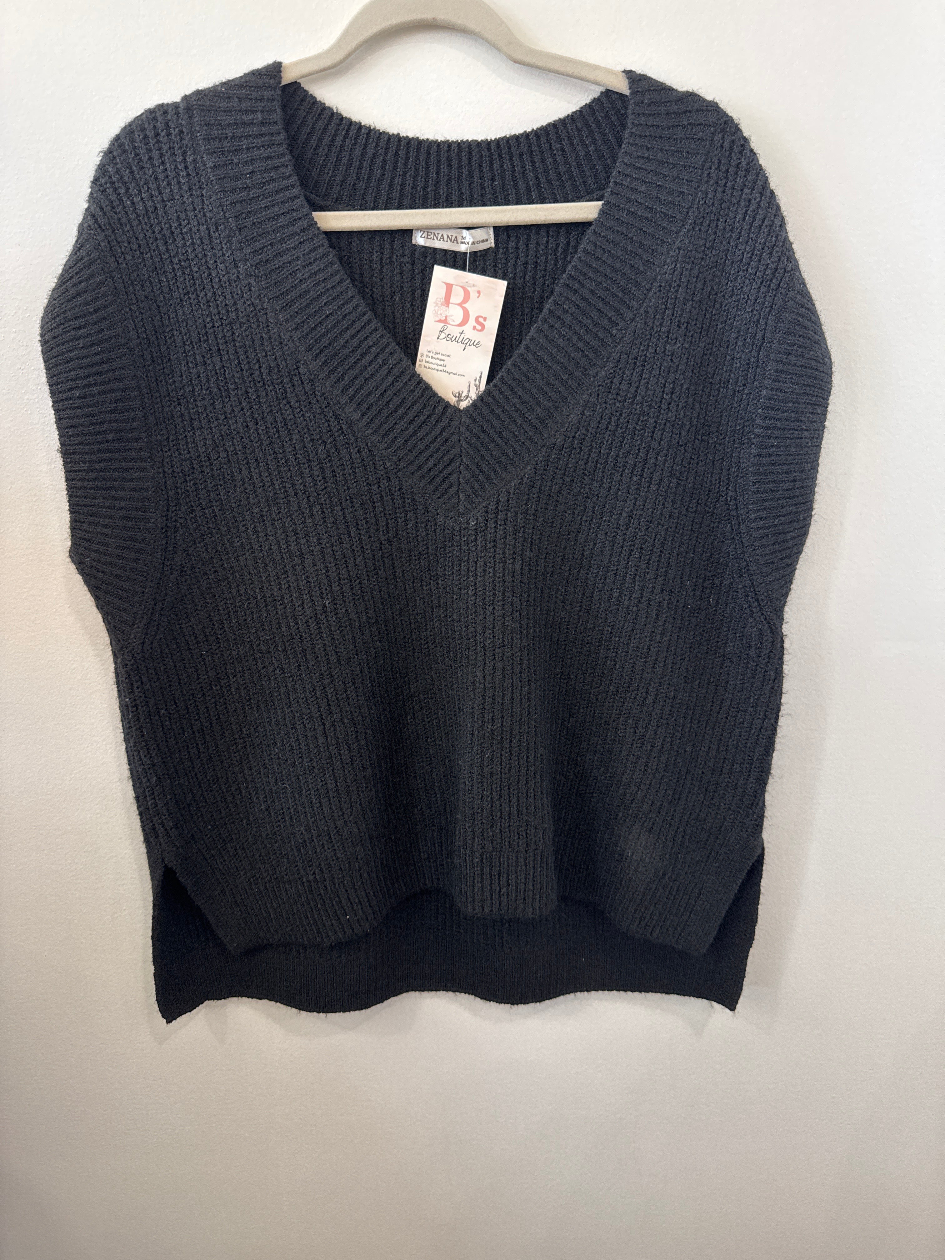 Chunky Sweater Vest (Black)