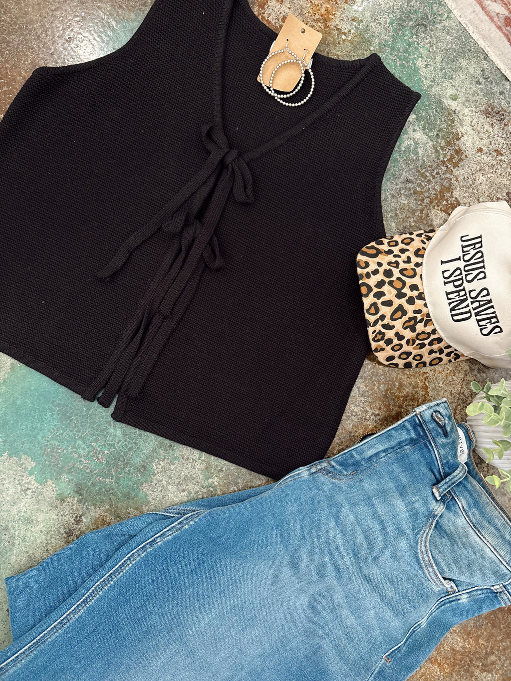 Tiffany Sweater Vest (Black)
