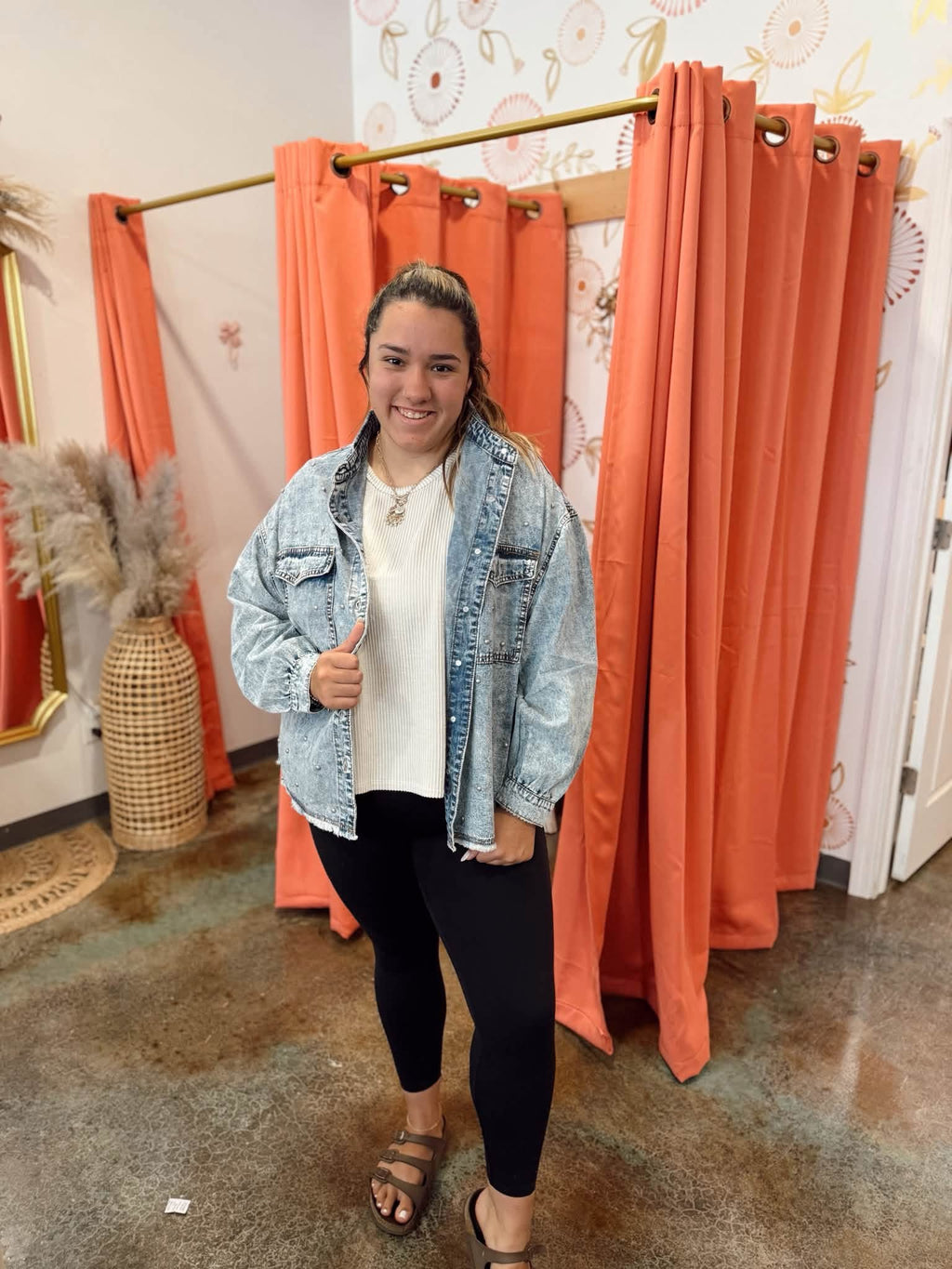 Pearl denim jacket