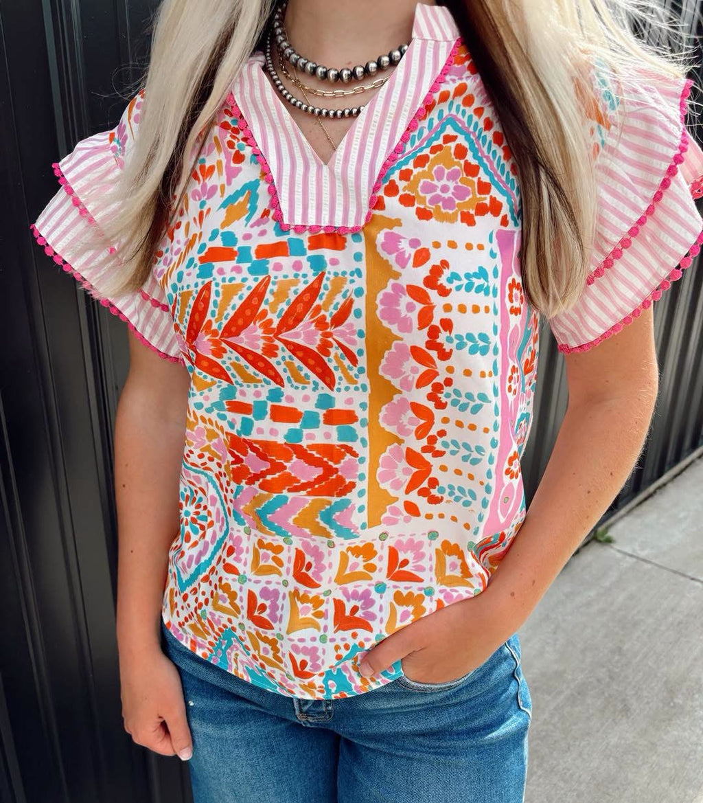 Boho Patchwork Blouse