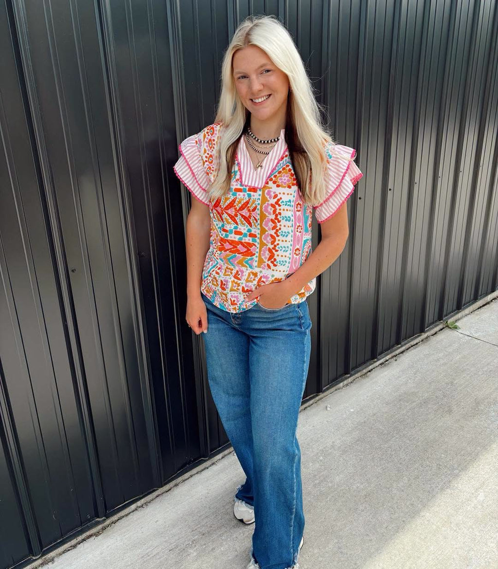Boho Patchwork Blouse
