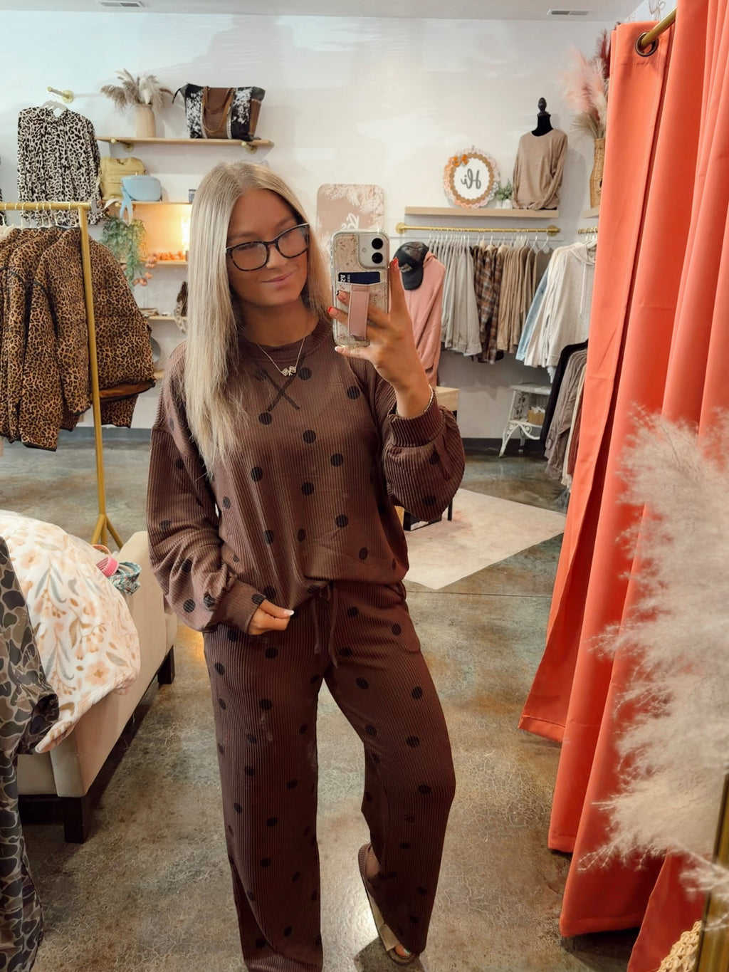 Mocha Polka Dot Set