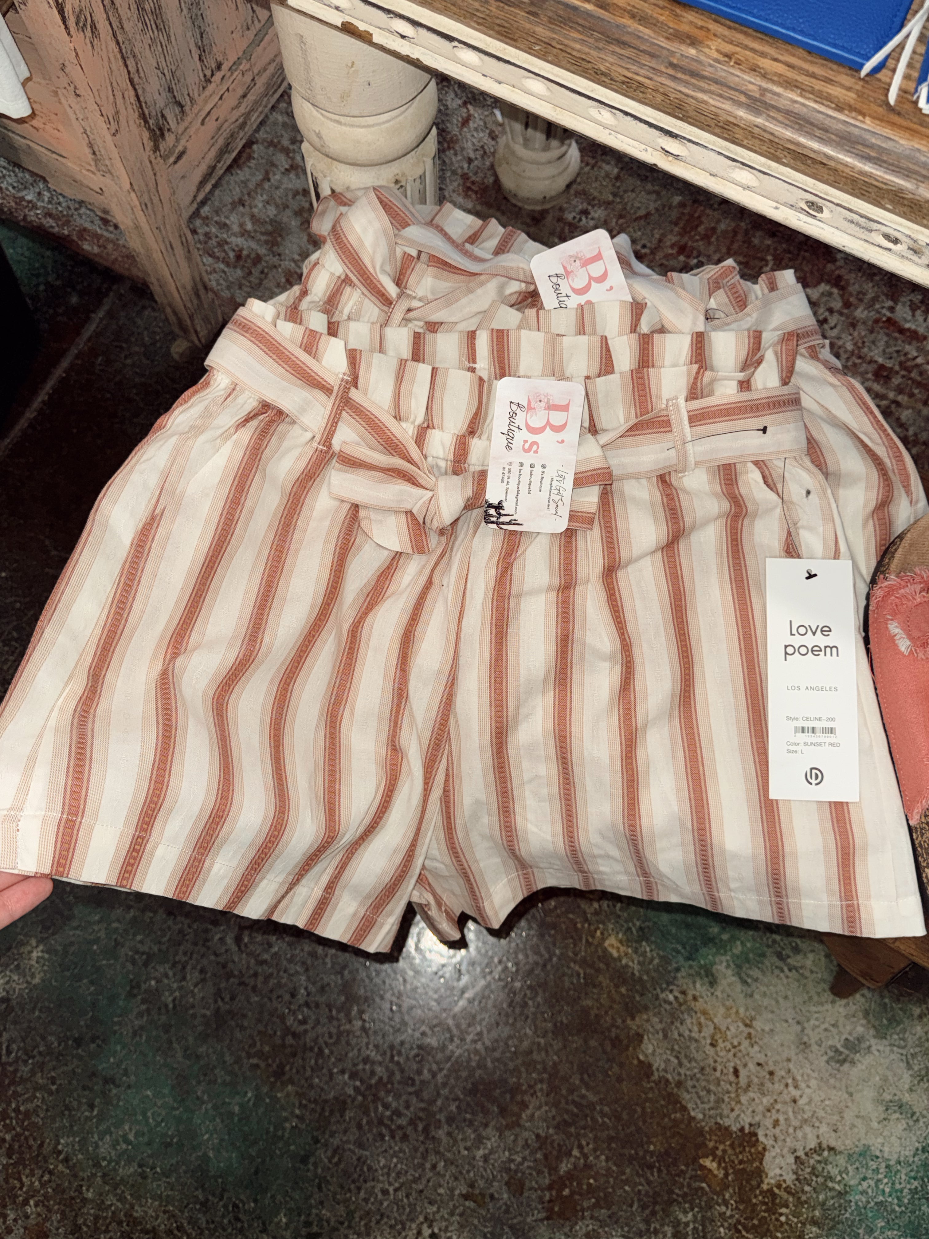 Red Striped Shorts