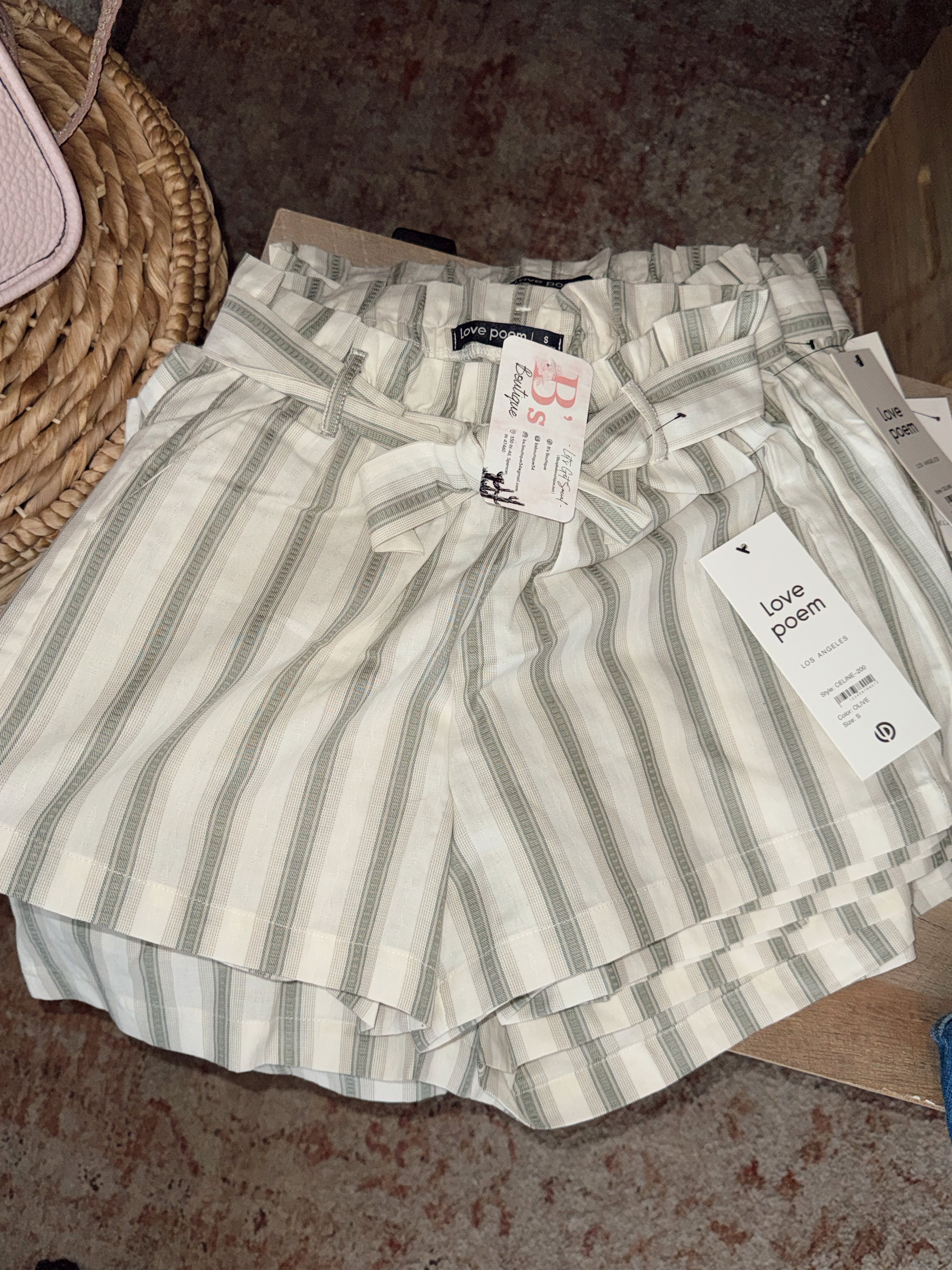 Olive Stripped Shorts