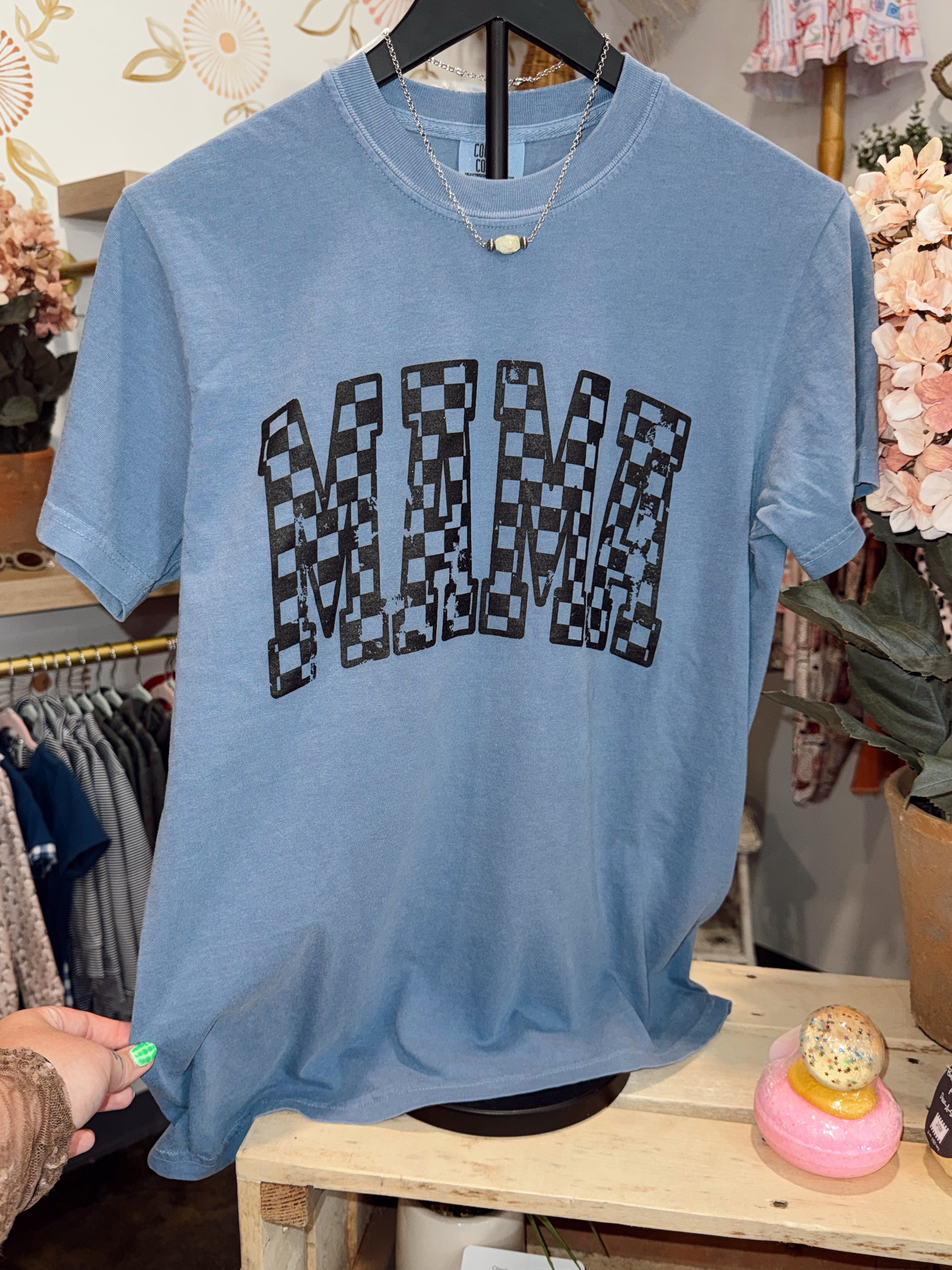 Checkered Mama Tee