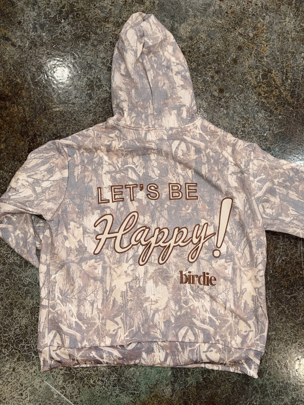 Let’s Be Happy Dark Camo Hoodie