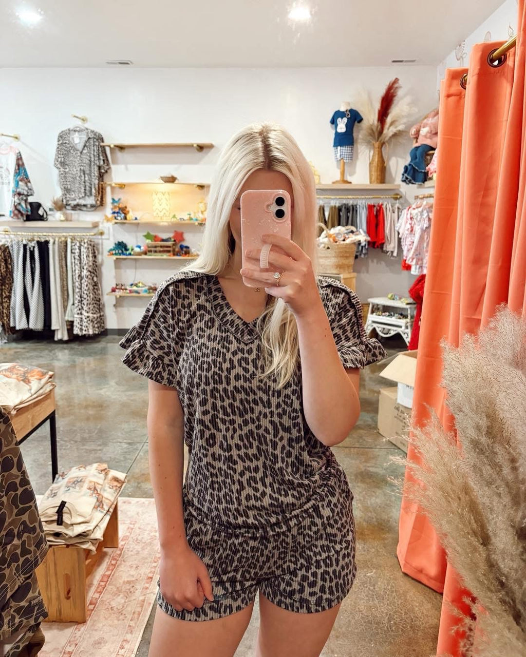 Lizzy Leopard Shorts Set