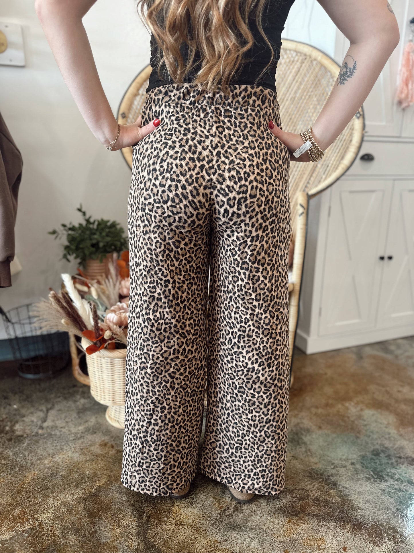 Leopard Ribbed Pants