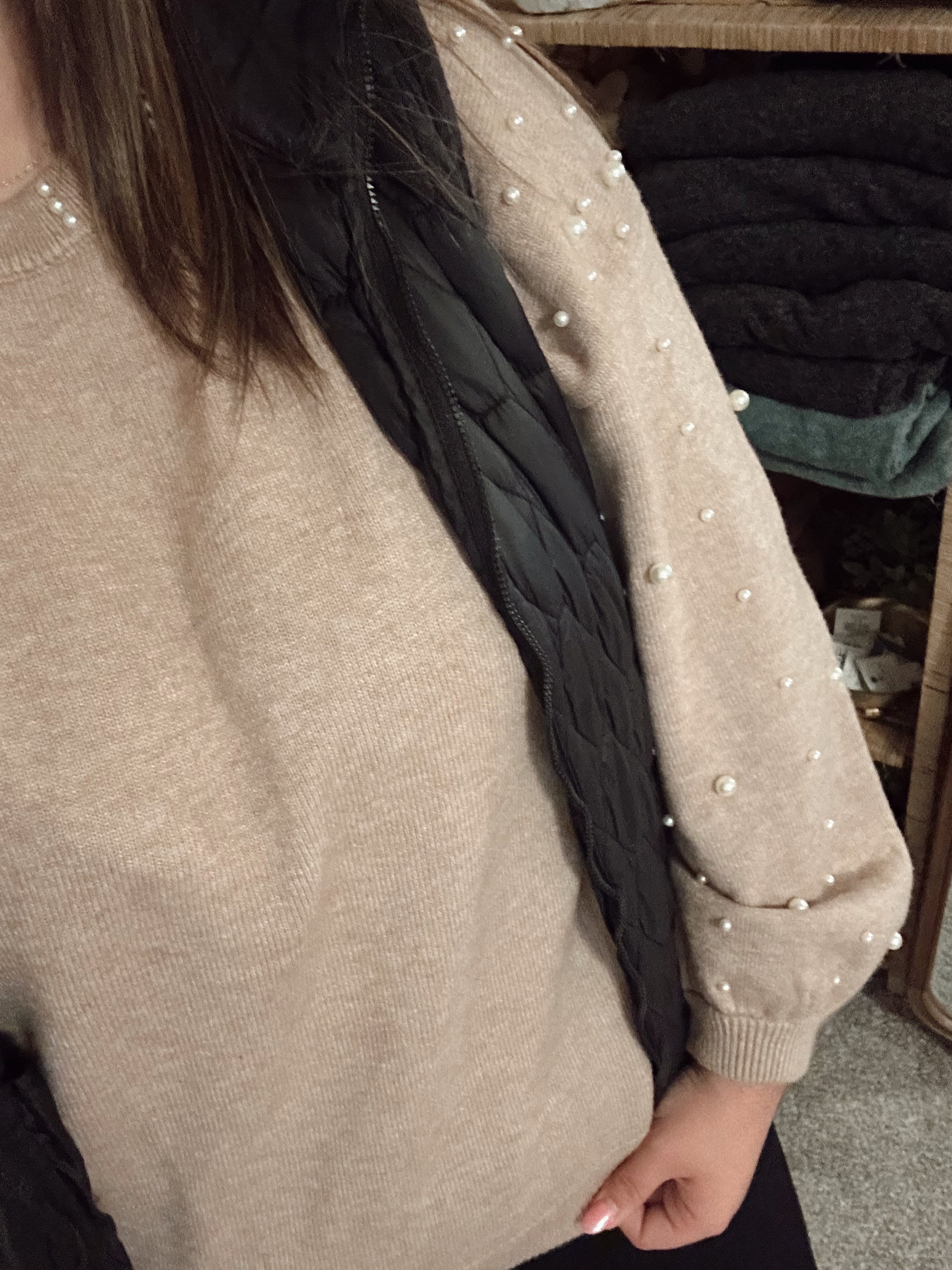 Smoke Grey Pearl Sweater